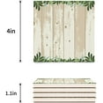 thumbnail image 3 of FMSHPON Green Leaves on Wooden Board Set of 4 Coaster for Drinks, Absorbent Ceramic Stone Coasters Cup Mat with Cork Base for Home Kitchen Room Coffee Table Bar Decor, 3 of 4