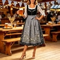 thumbnail image 4 of HCBY Women's Oktoberfest Dirndl Dress Bavarian German Midi A-Line Square Neck Lace Sleeveless Costume for Festival Party, 4 of 5
