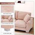 thumbnail image 5 of Wiilayok Convertible Sectional Sofa, Comfy Chenille 4 Seat L Shaped Modern Sofa Couch with Reversible Ottoman,Pink, 5 of 8