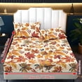 thumbnail image 6 of Garronmavis Autumn Maple Leaf 3-Piece Bedding Set, 1 Deep Pocket Fitted Bed Sheet with 2 Matching Pillow Shams, Soft Breathable Bed Linen for Fall Bedroom Decor, 100cm*190cm, 6 of 7