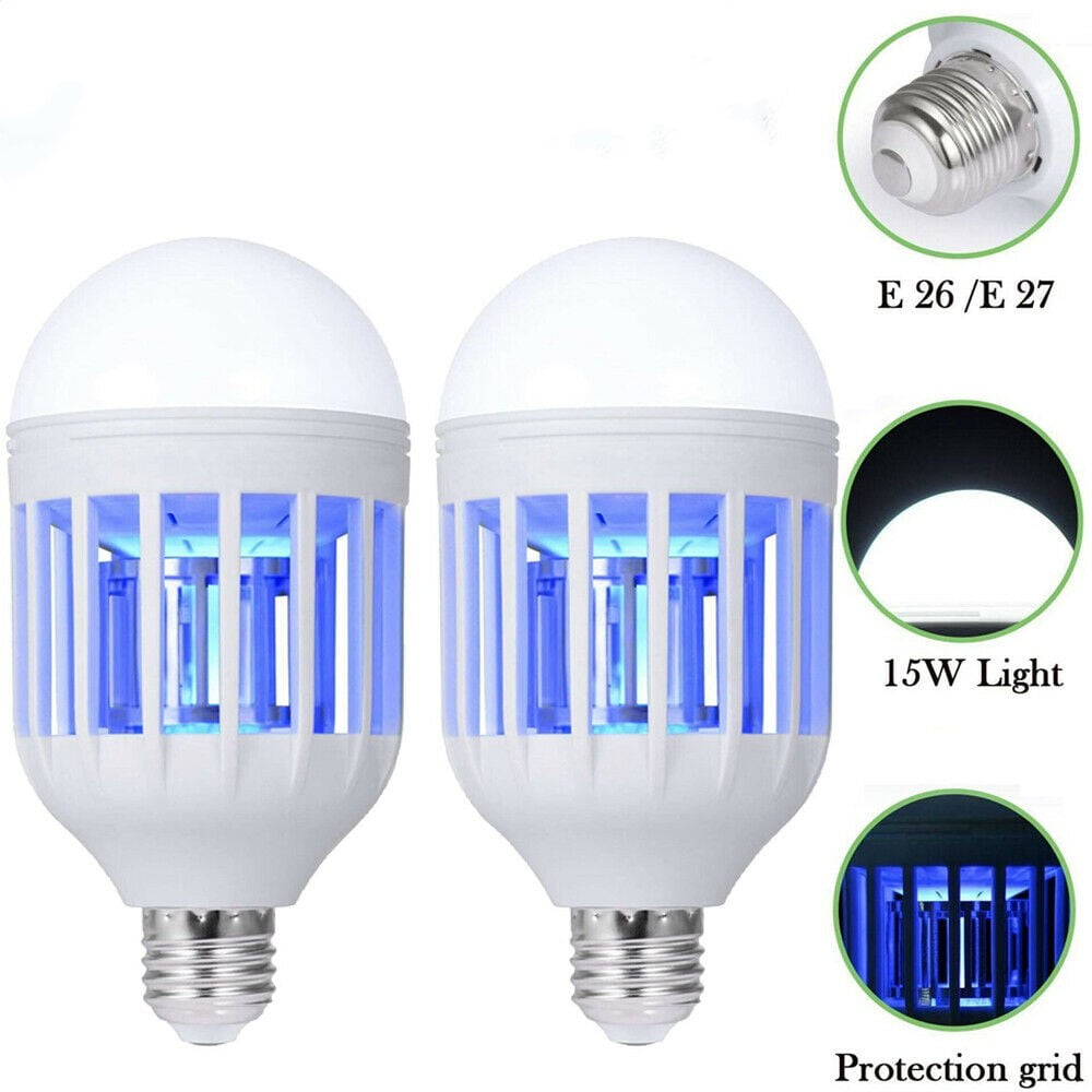 New LED Bulb Anti-Mosquito Insect Zapper Flying Moth Killer E27 15W Light lamp R 