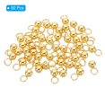 thumbnail image 3 of 50pcs Steel Bead Charm, 3mm Stainless Steel Ball Pendants Charm Metal Round Beads for Jewelry Making, Gold Tone, 3 of 7