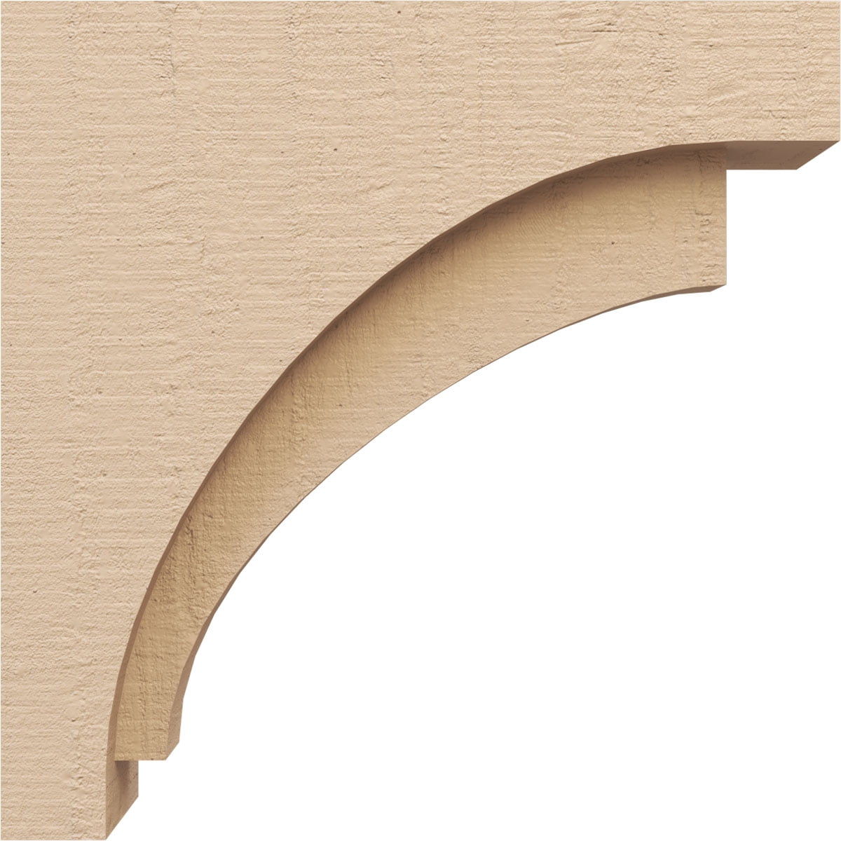 4"W x 16"D x 16"H Thin Rivera Rough Cedar Woodgrain TimberThane Corbel, Primed Tan