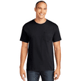 thumbnail image 5 of Gildan Heavy Cotton Pocket Short Sleeve T-Shirt for Men, Rib Collar Casual Black Tee, 3 Pack, S, 5 of 5