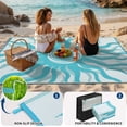 thumbnail image 7 of HIWEAVER Light Blue 8'x 10' Outdoor Rug Garden Decor Abstract Sun Pattern Carpet Plastic Straw Waterproof Reversible Patio Area Rug for Balcony Deck Picnic Portable Camping Mat, 7 of 7