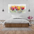 thumbnail image 2 of Quatre Fleurs Colorées sur Fond Gris - Toile 24"x48 Pouces - Impression sur Demande, 2 of 5