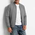 thumbnail image 4 of FRSASU Men's Comfortable Loose Coat Business Casual Stand Collar Zipper Jacket for Casual Outdoor Bike Outerwear Gray, 4 of 5