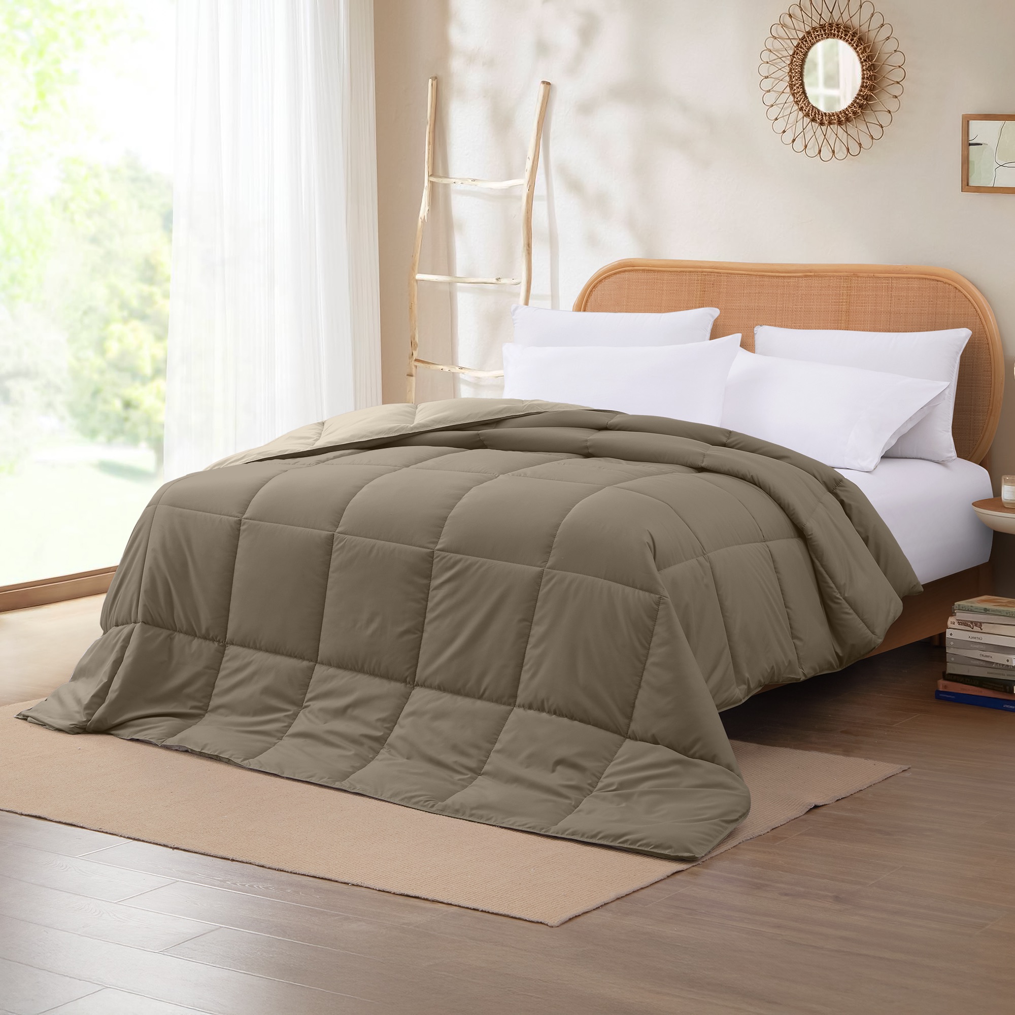 Modern Threads Down Alternative Reversible Comforter Stone & Champagne Twin