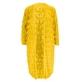 thumbnail image 3 of NAMTYQX Womens Sweater Jacket Warm Fringed Womens Cardigan Sweaters Knit Open Front Cute Long Sleeve Solid Color Yellow Size XL, 3 of 5