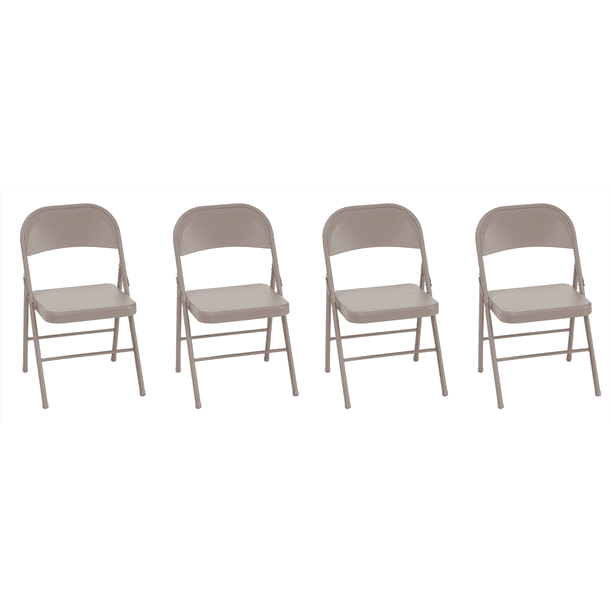 COSCO All-Steel Folding Chair, Tan, 4-Pack - Walmart.com ...