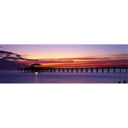 Line X Mobile Al Panoramic Images PPI64870L Sunset Mobile Pier AL USA Poster Print by Panoramic Images - 36 x 12 ()