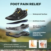 FitVille Mens Low Top Waterproof Hiking Shoes Extra Wide Slip-Resistant Trekking Trails Outdoor Work Sneakers