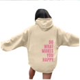 thumbnail image 6 of Oversized Hoodies for Women Casual Pullover Hooded Sweaters with Pockets Long Sleeve Graphic Sweatshirts Winter Loose Top (Khaki S), 6 of 7