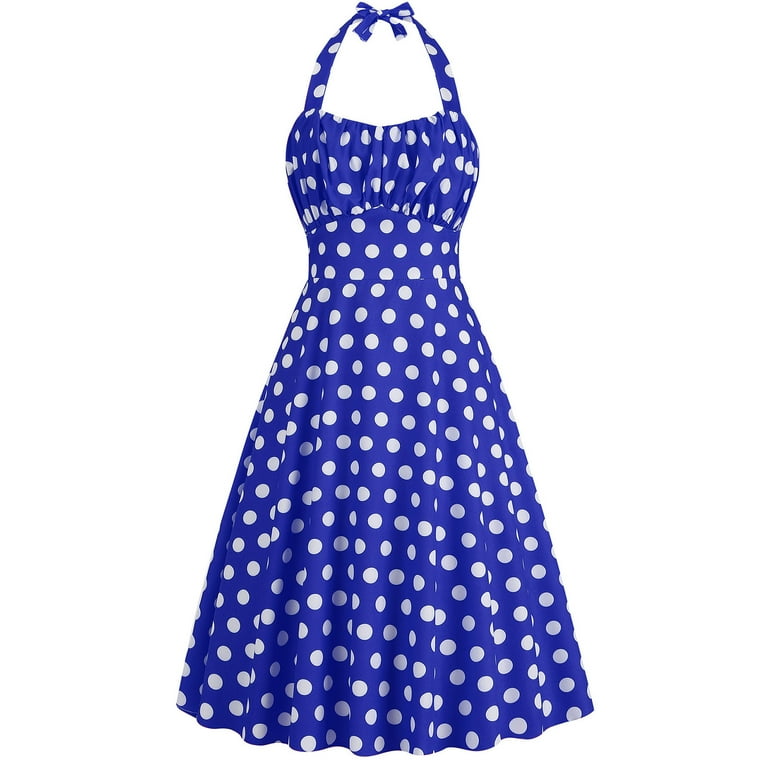 Polka Dot Rockabilly Dress Women's Vintage 50s 60s Fashion Audrey Dresses  Casual Daily Sundress Tea Party Cocktail Dresses - Walmart.com