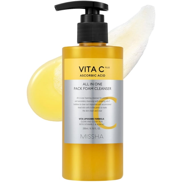 Limpiador facial MISSHA Vita C Espuma de burbujas todo en uno, 200 ml