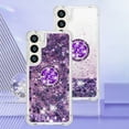 thumbnail image 5 of CCSmall for Samsung Galaxy S25 Case Clear Glitter Bling for Women, Flowing Liquid Quicksand Sparkly Cover with Diamond Ring Holder Case for Samsung Galaxy S25 LSZ Purple, 5 of 7