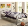 thumbnail image 2 of Bowery Hill Contemporary Twin Metal Bed in Silver, 2 of 2