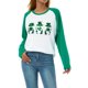 thumbnail image 2 of Sudadera Para Mujer De Manga Larga Con Estampado De TréBol De Coche Y Gato XBTCLXEBCO Enano Verde;XL, 2 of 5