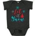 thumbnail image 3 of Inktastic Let It Snow, Snowflakes, Christmas - Red Blue Gray Boys or Girls Baby Bodysuit, 3 of 5
