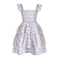 thumbnail image 2 of Vestido de verano para niña RoseSeek con volantes florales, cintura alta, 9Y, 2 of 6