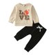thumbnail image 1 of Gibobby Conjunto de sudadera para Niñas Niños pequeños Niñass Manga Larga Animados Rugby Fútbol Impresiones Camiseta Tops Pantalones Trajes(Beige, 18-24 Meses), 1 of 5