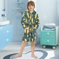 thumbnail image 5 of FORMRS Niños Bathrobe Unisex Hooded Robe Soft Plush Pajamas Sleepwear, Size 2-3T, Blue Floral Lemons, 5 of 7