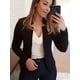 thumbnail image 3 of Solid Open Front Blazer, Elegante Chaqueta de Oficina de Manga Larga, Ropa de Mujer, 3 of 4