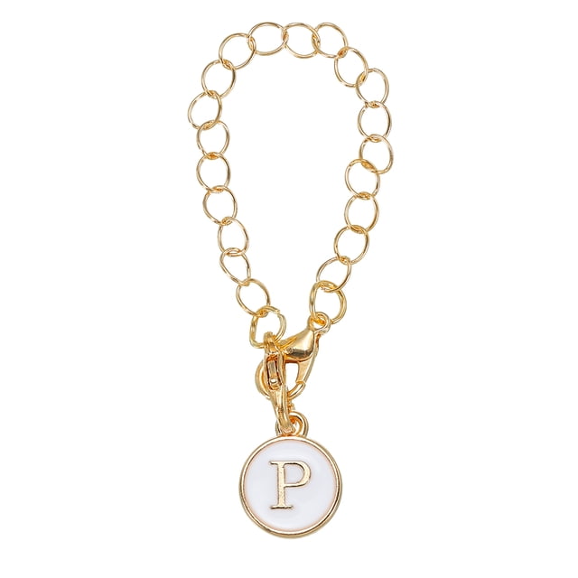 Unique Bargains Ronde Lettre Breloque Accessoires pour Gobelet Nom ID Lettre P, Blanc