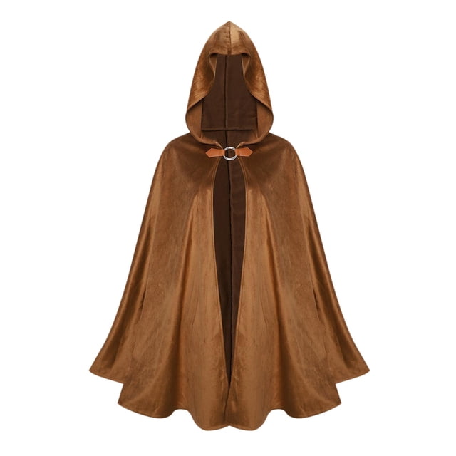 Capa con capucha capa de Halloween capa de caballero del Cosplay gótico Steampunk disfraz capa de mago para adultos mujeres 90cm
