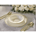 thumbnail image 6 of " OCCASIONS " 640pcs set (80 Guests)-Heavyweight Wedding Party Disposable Plastic Plate Set -80 x 10.25'' + 80 x 7.5'' + Silverware + Cups + Napkins (Rochelle Ivory and Gold), 6 of 9