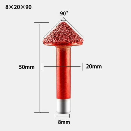 

BCLONG Red Brazed Diamond Router Bits Engraving Cutter Grinding Router Bits 6mm 8mm