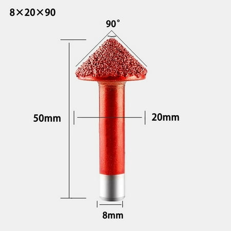 

Red Brazed Diamond Router Bits Engraving Cutter Grinding Router Bits 6mm 8mm