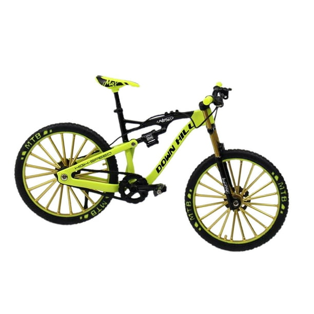 Bicicleta de montaña en miniatura para dedo, juguete de bicicleta de montaña en miniatura, 1/10 Verde