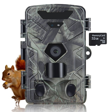 SuntekCam Trail Camera 50MP 4K Game Camera Hunting Camera with 32GB SD Card Low Glow Night Vision Motion Activated 120° Waterproof for Outdoor Scouting Wildlife Monitoring