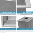 thumbnail image 5 of Ruvati USA RVH8324 24 in. Workstation Rounded Corners Undermount Ledge Kitchen Sink with Accessories, 5 of 7