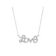 thumbnail image 1 of Fronay 101173 16 & 2 in. Pave Love Script Necklace in Rhodium Plated Sterling Silver, 1 of 1