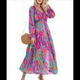 thumbnail image 1 of Vestido Bohemio Informal de Larga con Escote en V Profundo para Mujer Colores del Iris S, 1 of 8