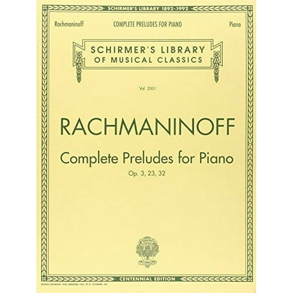Préludes Complets, Op. 3, 23, 32 par Rachmaninoff, Sergei (COP)