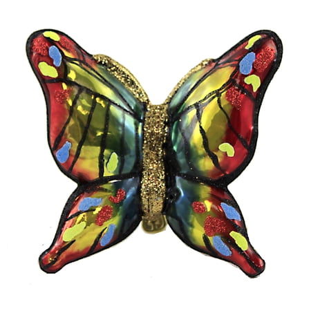 Huras Family Fluttering With Pride Clip On - 1 Glass Ornament 4.25 Inch Glass - Ornament Butterfly Pride Lgbtqi S878b