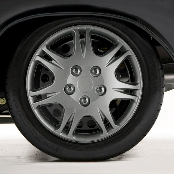 Set of Four 15" Silver Hubcap Wheel Covers for 99-03 Mitsubishi Galant (Push-on)