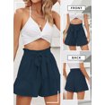 thumbnail image 7 of SLADYGLO Women Ruffled Wide-Legged Cropped Lace Up High-Waisted Shorts, 7 of 7