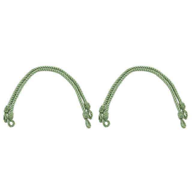Beautifully Handcrafted Curtain and Drapery Decorative Rope Tieback, 19" Spread (48cm) (Style# RTBSPR19), Dark Grey Green #G15 (Dark Grey Green) 2 Pairs (Set of 4)
