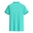 thumbnail image 5 of hoksml Men's Short Sleeve Polo Shirt Solid Color Casual Button Turn-down Collar Top Heavy Weight Tshirts Summer Comfortable Breathable Tee Shirts, 5 of 8