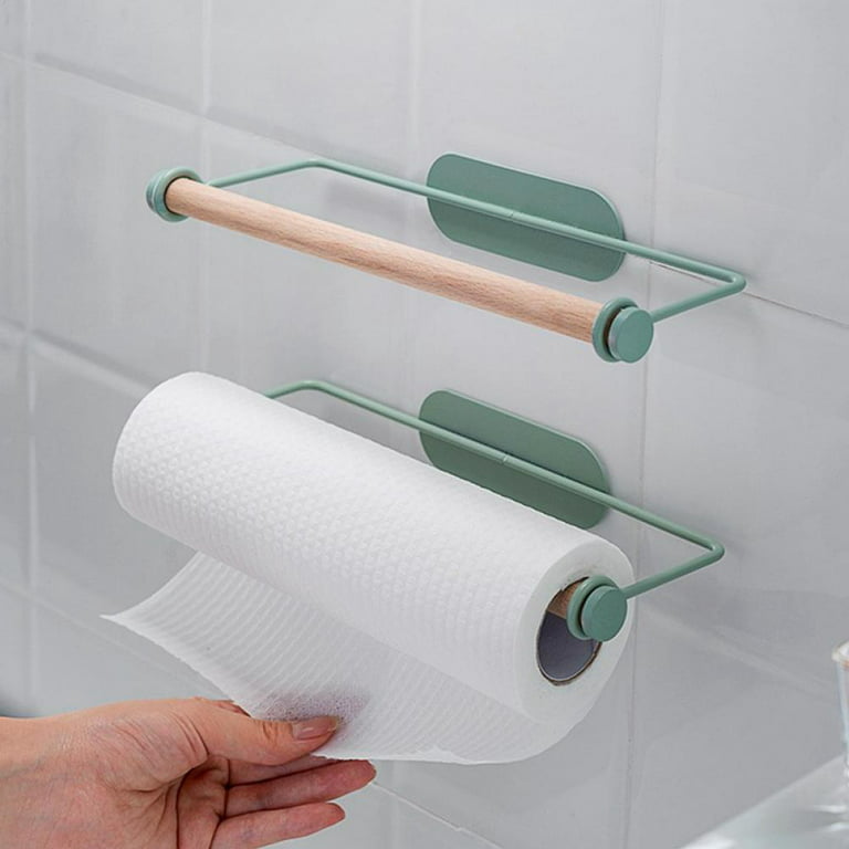 Paper Towel Holder - Adhesive Paper Towel Rack Under Kitchen Cabinet Mount  BathroomTowel Roll Holder, Free up Counter Space 