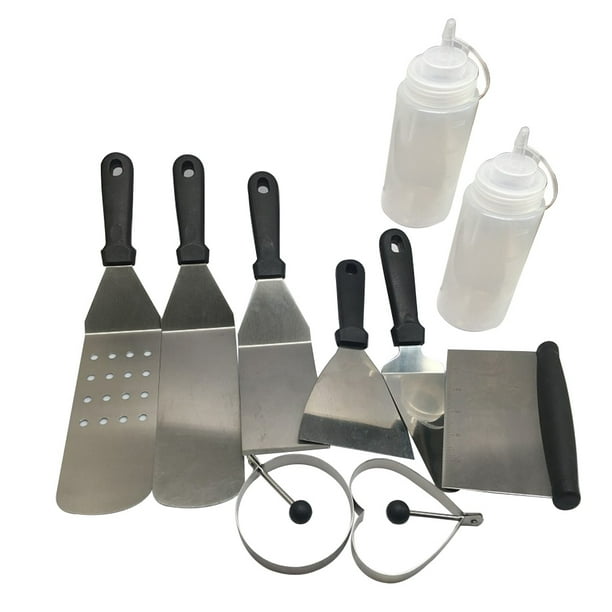 Juego de 10 utensilios de cocina de acero inoxidable para cocinar carne, juego de palas, herramientas de cocina para el hogar