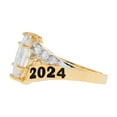 thumbnail image 3 of JackAni 10k Gold White CZ April Birthstone 2025 Class Graduation Ring - Size 5.00, 3 of 5