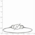 thumbnail image 2 of Sterling Silver Rhodium-plated NHL LogoArt Tampa Bay Lightning Small Center Wire Bangle, 2 of 5