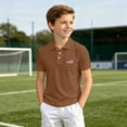 thumbnail image 4 of Boys 250 Anniversary USA Shirt Vintage 250 Years America Shirt Short Sleeve Shirt Sleeve Polo Shirts 1776-2026 Tshirt(Brown,11-12 Years), 4 of 6