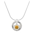thumbnail image 1 of Delight Jewelry Silvertone Softball in Heart Joy Ring Charm Necklace, 18", 1 of 4