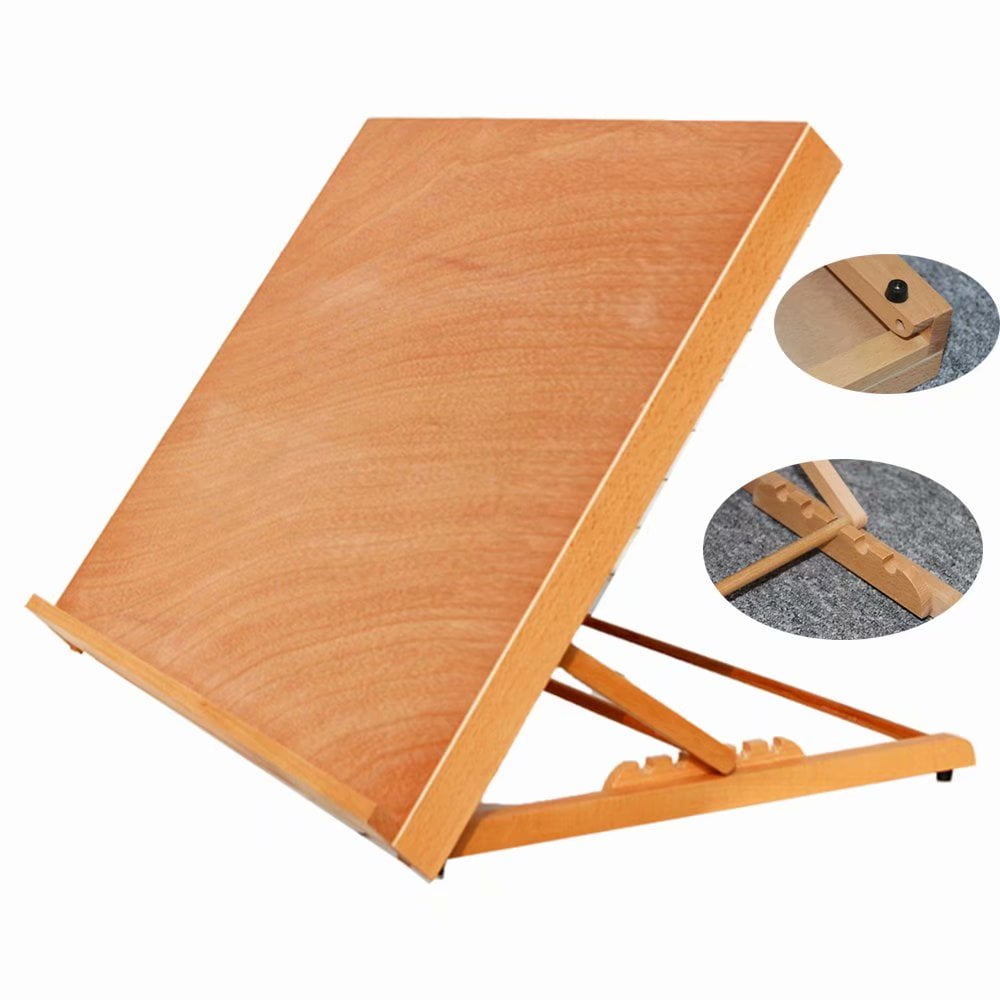 A3 A2 Adjustable Desk Easel,Wooden Art Drawing Board Table Canvas Workstation Sketch Easel,Desktop Desktop Drawing Board Easel Folding Beginner Sketch Drawing Painting Table Adjustable Drawing Board 